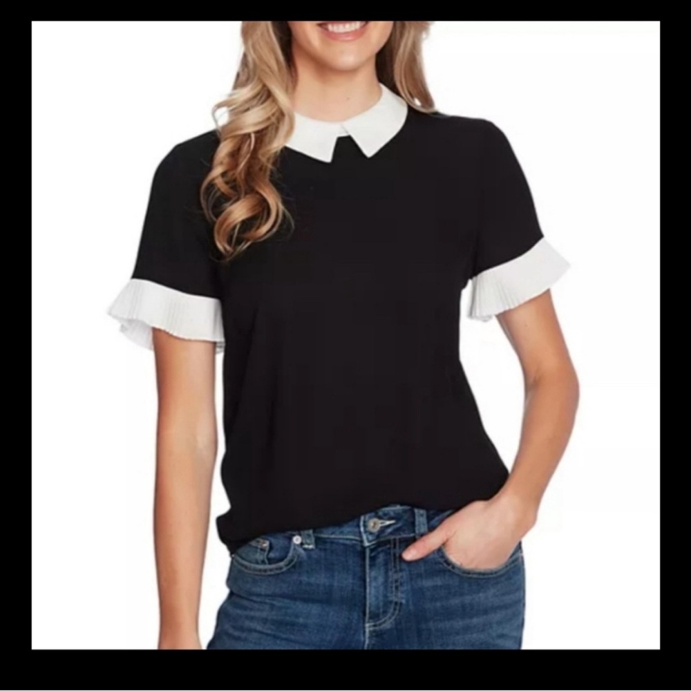 CeCe Color Block Collared Blouse | Seen on TV!